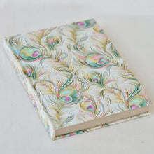 Load image into Gallery viewer, Hard Cover Recycled Liberty Print Cotton Book Cloth Journal-Peacock