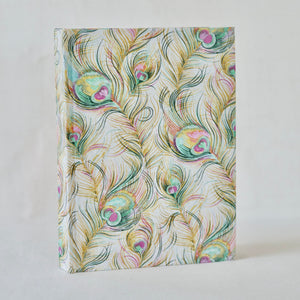 Hard Cover Recycled Liberty Print Cotton Book Cloth Journal-Peacock