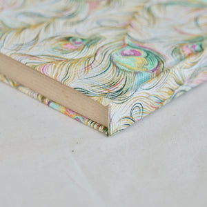 Hard Cover Recycled Liberty Print Cotton Book Cloth Journal-Peacock