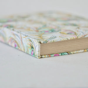 Hard Cover Recycled Liberty Print Cotton Book Cloth Journal-Peacock