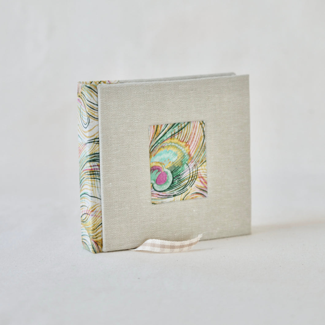 Hard Cover Recycled Cotton Fabric Book Cloth Journal with Window