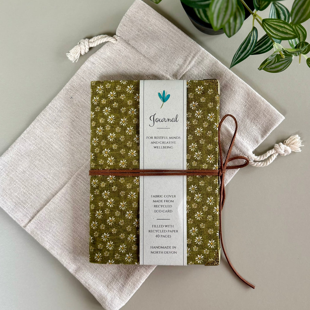 Ditsy Daisy - Fabric Covered Art Journal / Notebook
